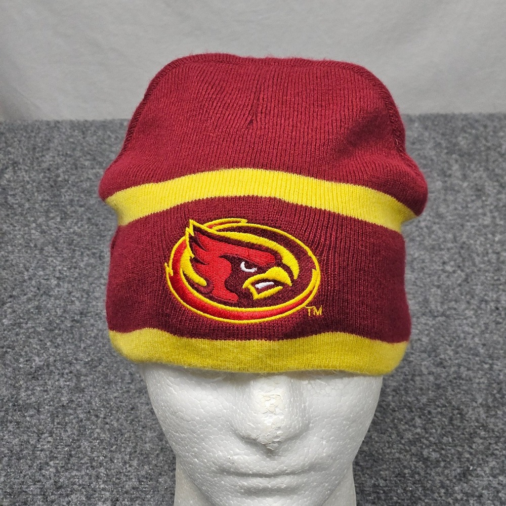 Iowa State Cyclones Beanie Hat Red Gold Reversible Knit Cap Fan Gear NCAA Sports